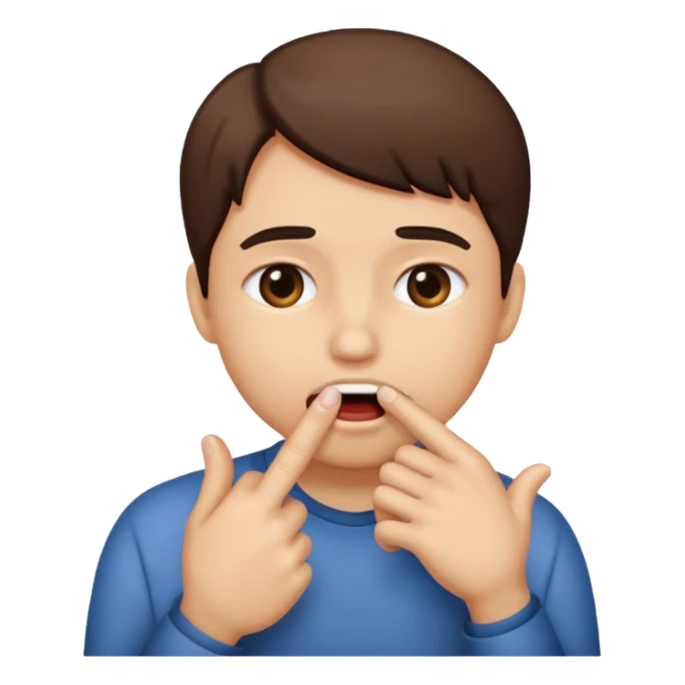 Emoji mordiéndose el dedo  sticker