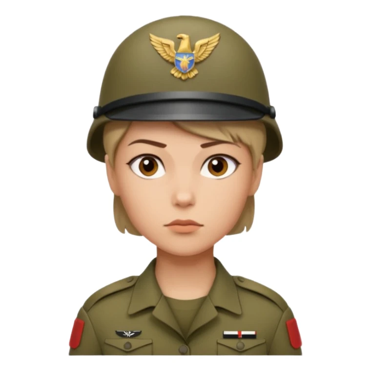 women Soldier without wearing no cap sticker
