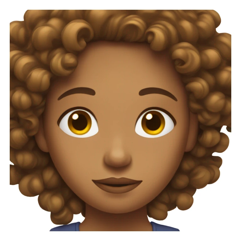 Curly brown hair girl relaxing sticker