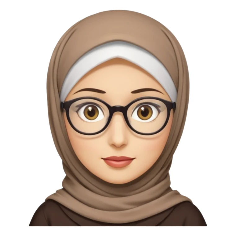 hijabi with fair skin and big glasses she has light eyes sticker