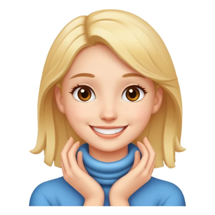 girl hands around her neck smiling sticker