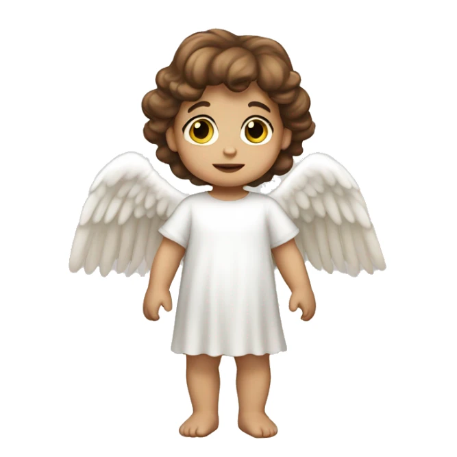 Toddler angel with brown hair sticker