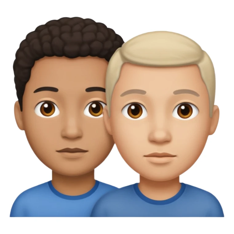 person 1 body with 2 heads  different races sticker