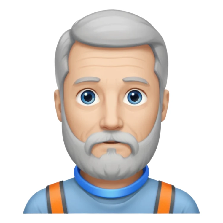 Older man with a long beard, a hard neck brace, and blue eyes. sticker