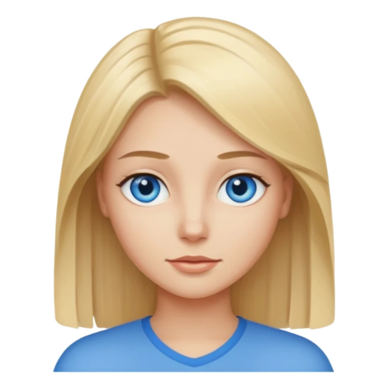 straight blondish brunette hair with blue eyes sticker
