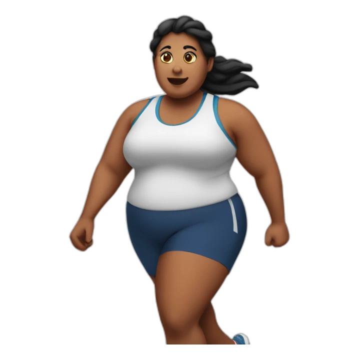 fat runner woman sticker