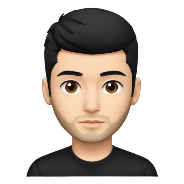Zayn Malik with black hair and shirt sticker