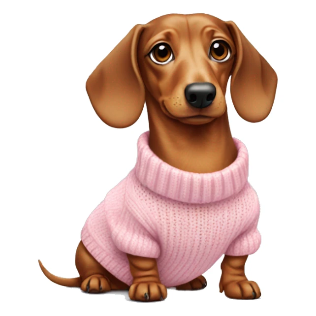 dachshund wearing pastel pink sweater sticker