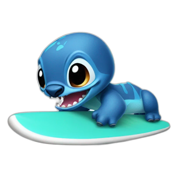 stich qui fait du surf sticker