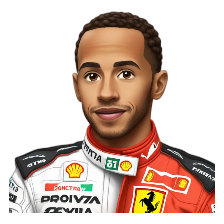 Lewis Hamilton dans une tenue ferrari  sticker