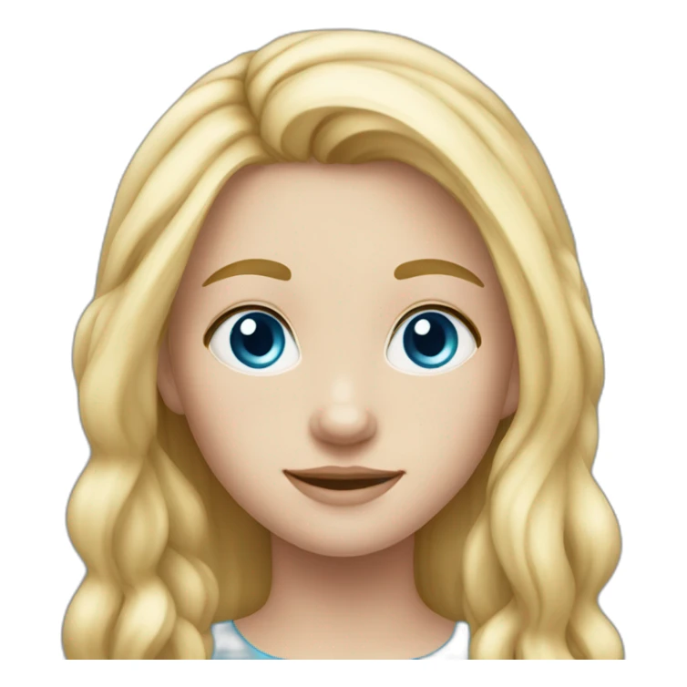 10 year old girl long blonde hair blue eyes white skin sticker