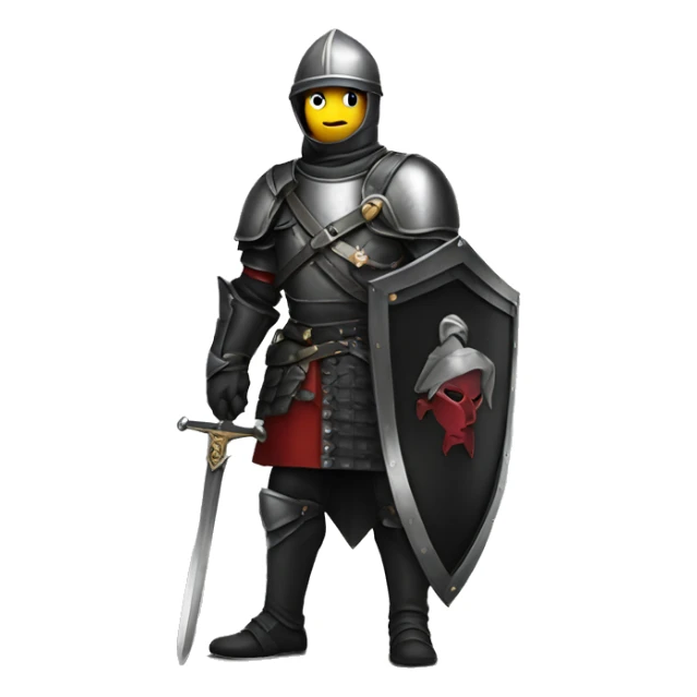 Un chevalier avec une armure noir badass  sticker