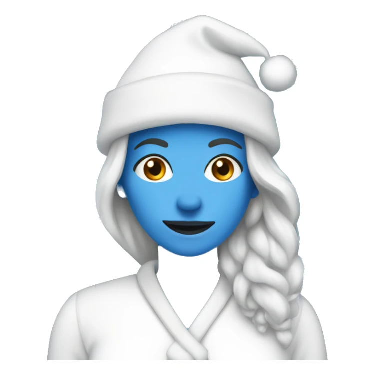 blue christmas santa white woman sticker