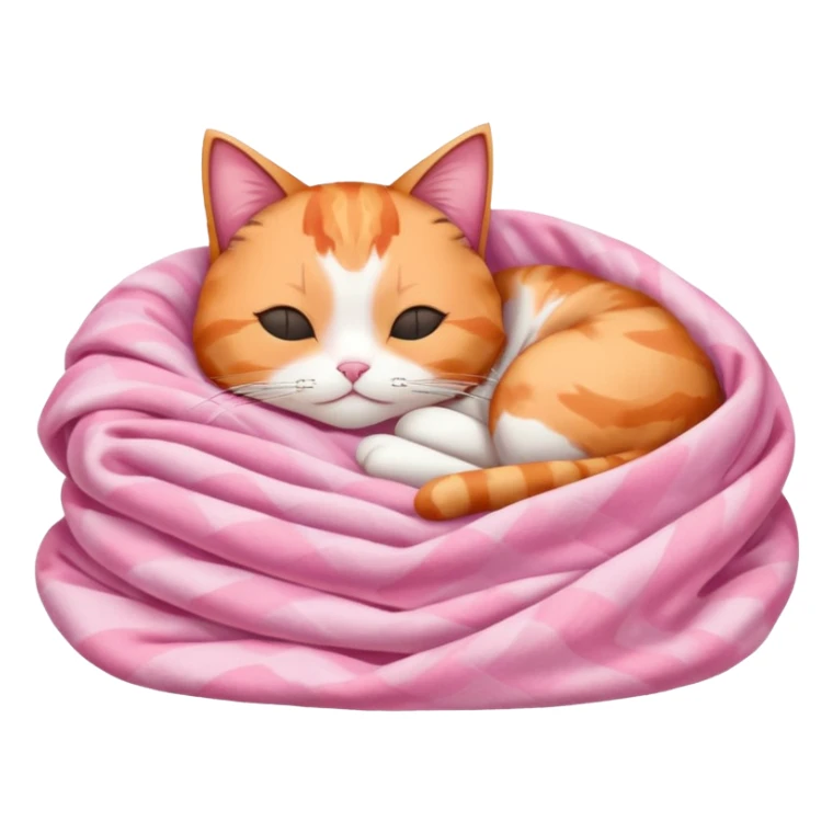 Calico Cat Sleeping Under A Pink Pastel Blanket  sticker