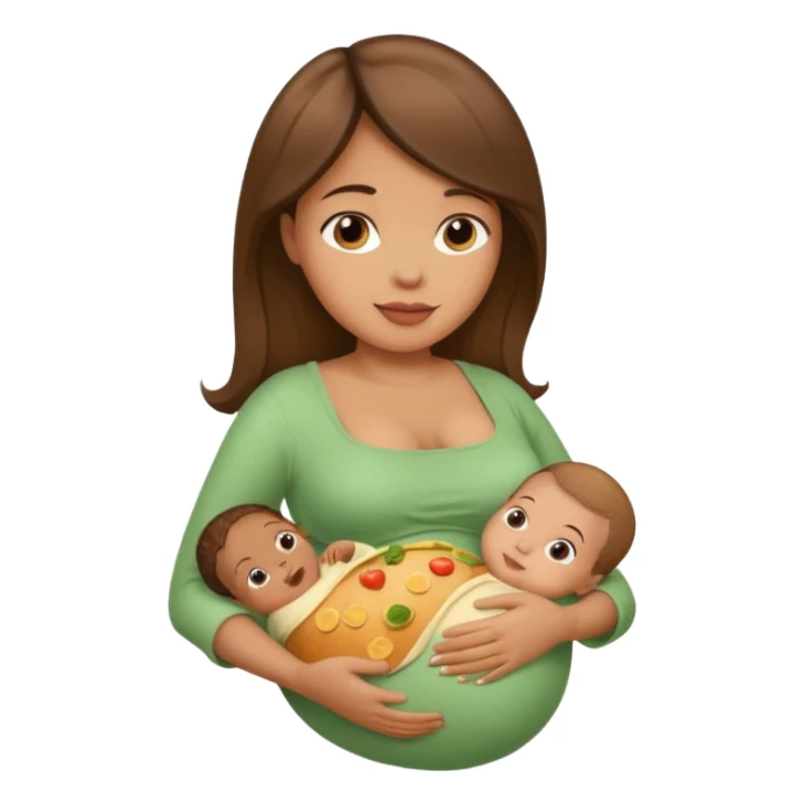 Pregnant lady but the baby is food sticker