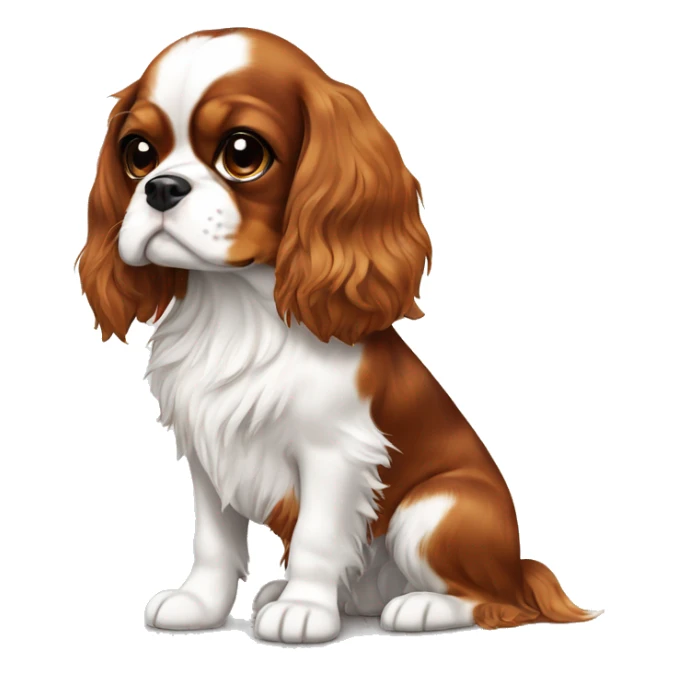 Girl cavalier king charles spaniel dog brown and white sticker