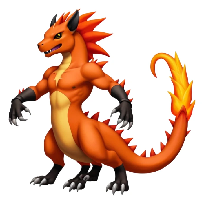 Houndoom-Charmeleon-Fakémon-hybrid-creature (full body)  sticker