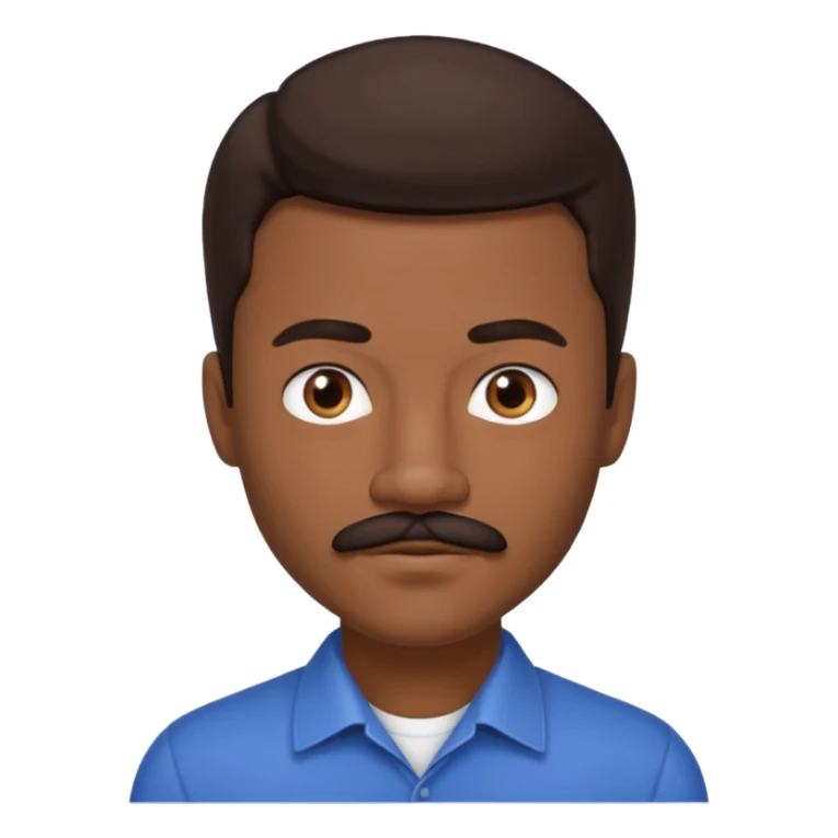 Ricky Bell with dark brown hair and thin mustache sticker