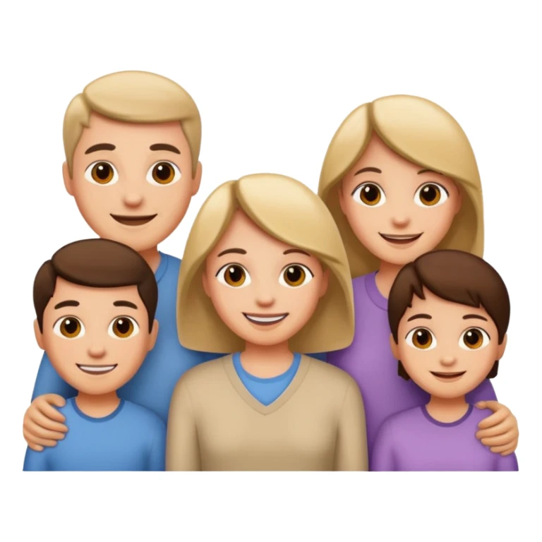 Family with 3 kids sticker