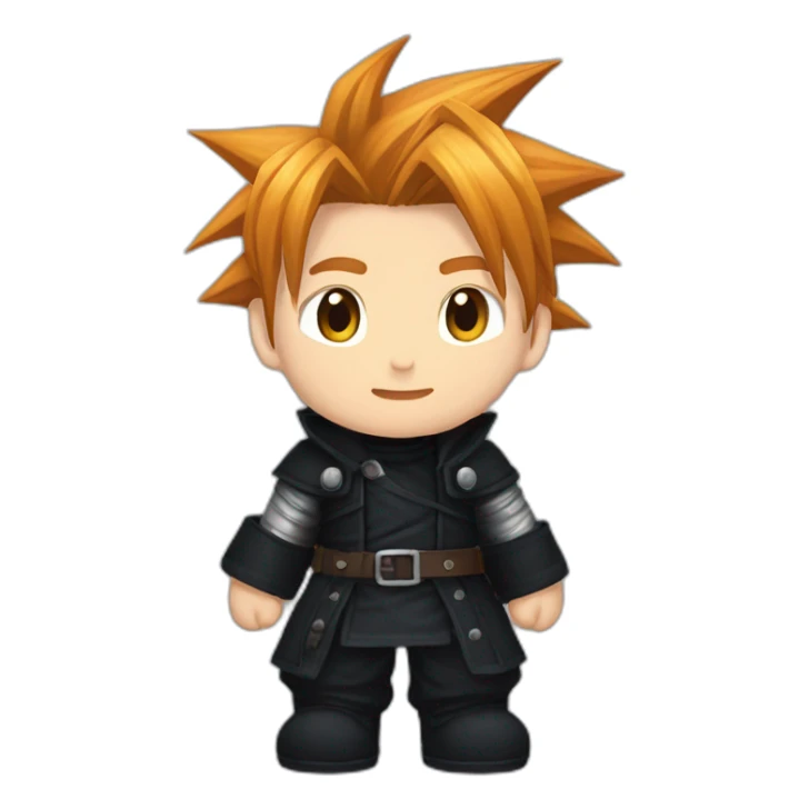 Cloud strife ginger hair. Black clothes full body spiritual sticker