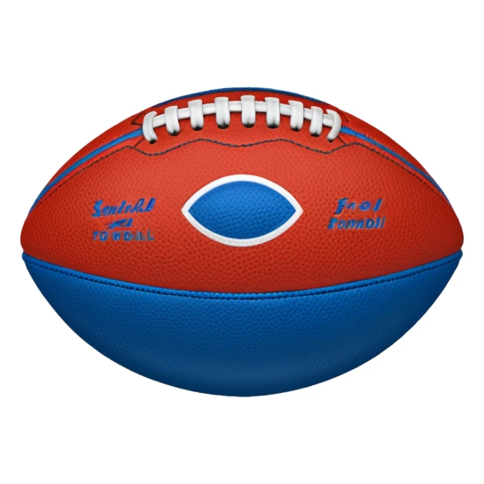 american football ball blue (#00A3E0) and red (#F9423A) sticker