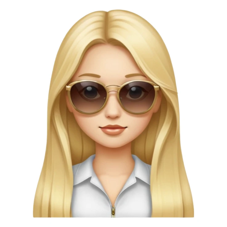 girl with long blonde hair with sunglasses sticker