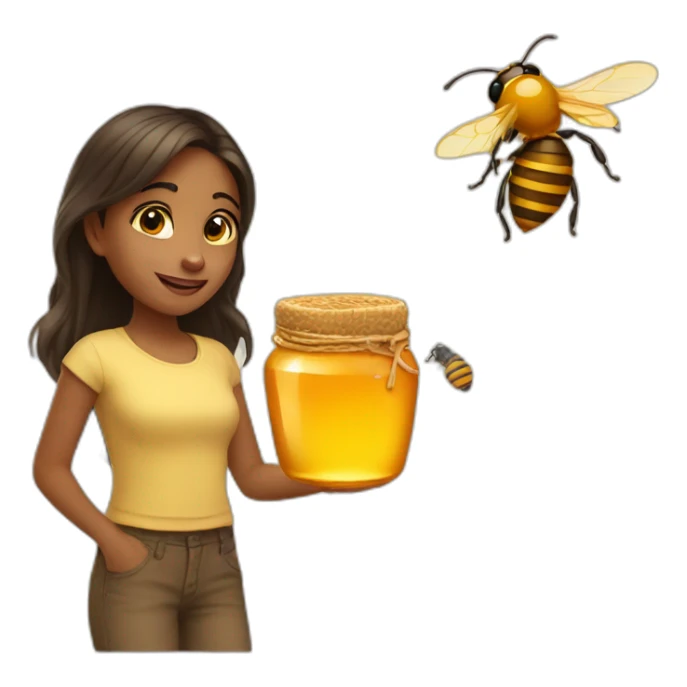 Girl and the honey sticker