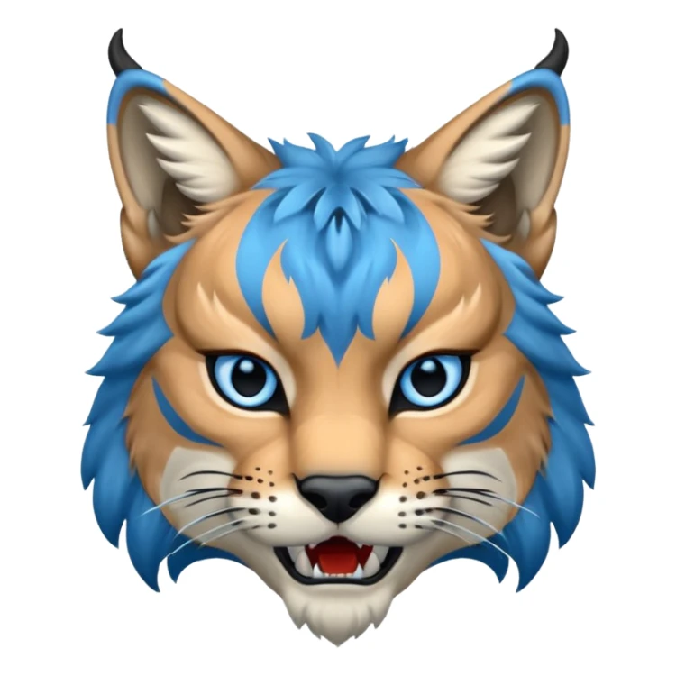 Tête de lynx : très très très féroce et bleu  sticker