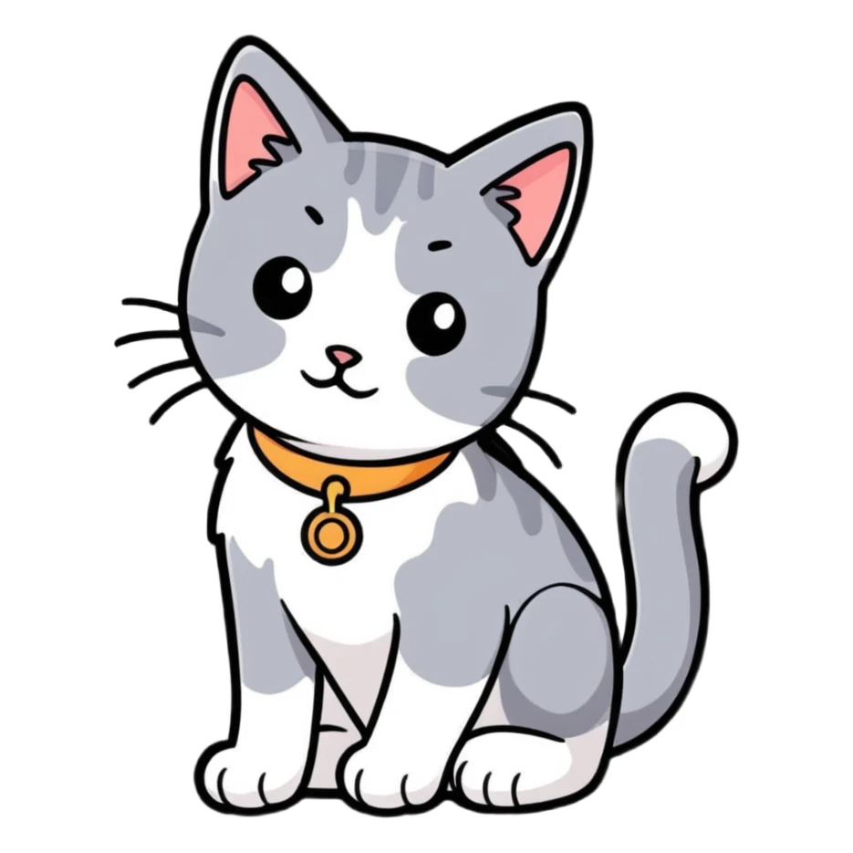 Cat looking Like its just got a free Donut  sticker