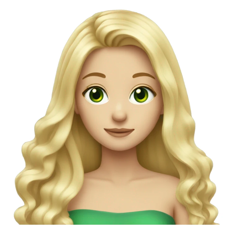 blonde girl with long hair with green eyes  sticker