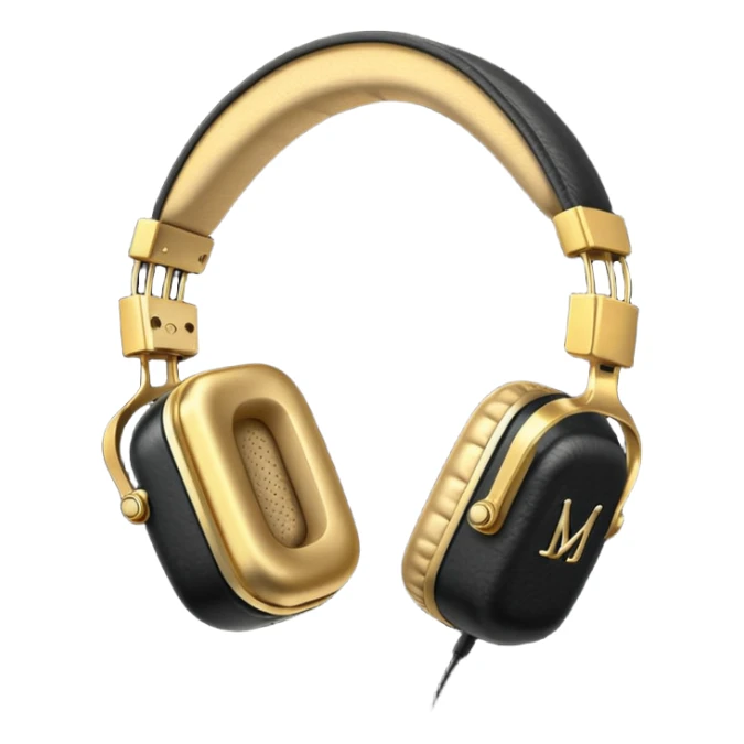 Icon of headphones with square ear pads in the Marshall style. sticker