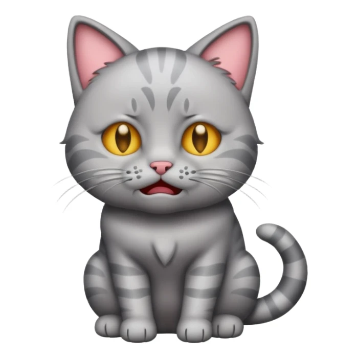 Emoji cat full body hurt and crying sticker