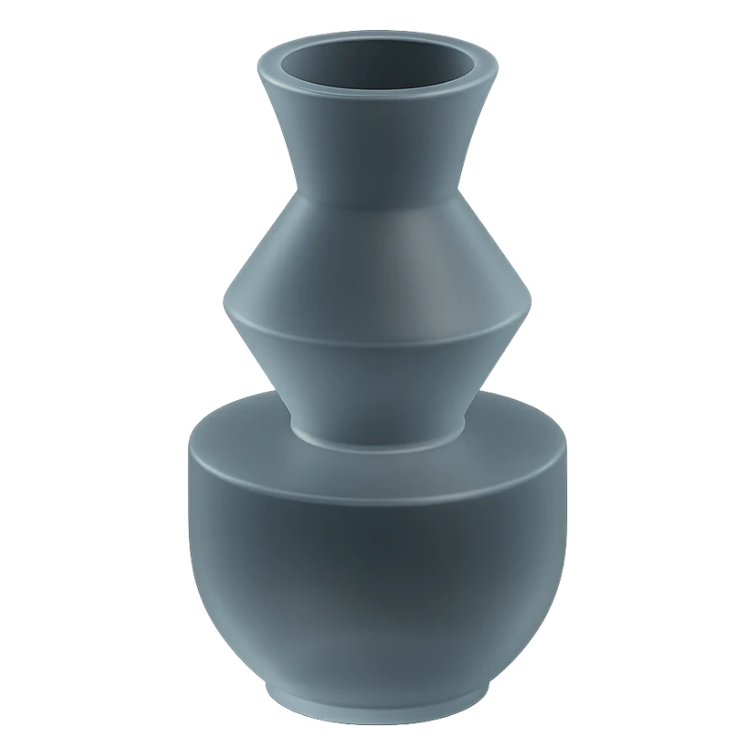 vase with geometric shapes, subtle reflections, minimalistic design, matte glass style sticker