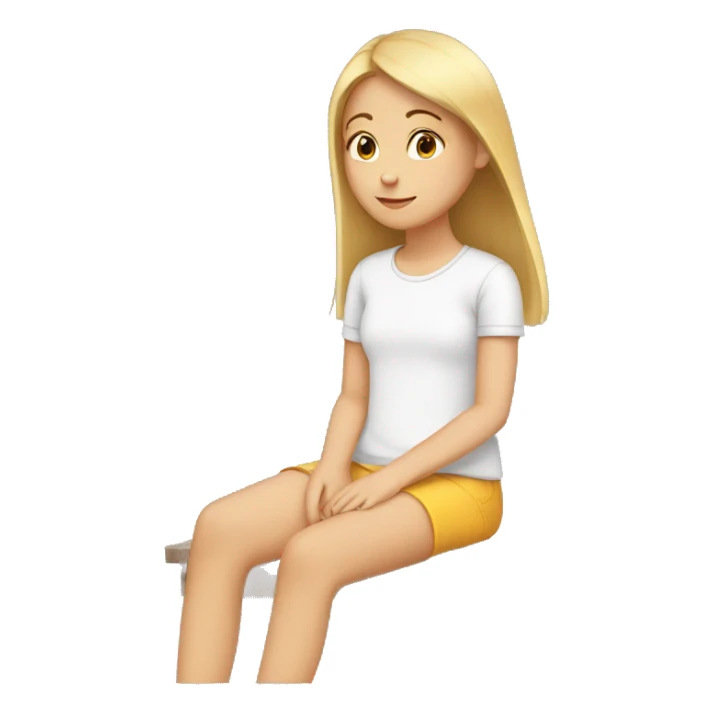 White teen girl sitting alone sticker