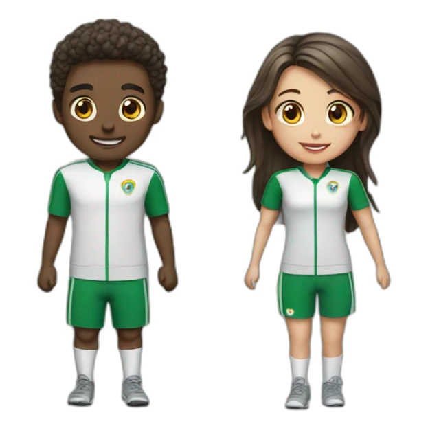 sports boy and girl sticker