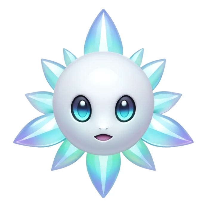 Futuristic modern ethereal Iridescent white pale fakemon sticker