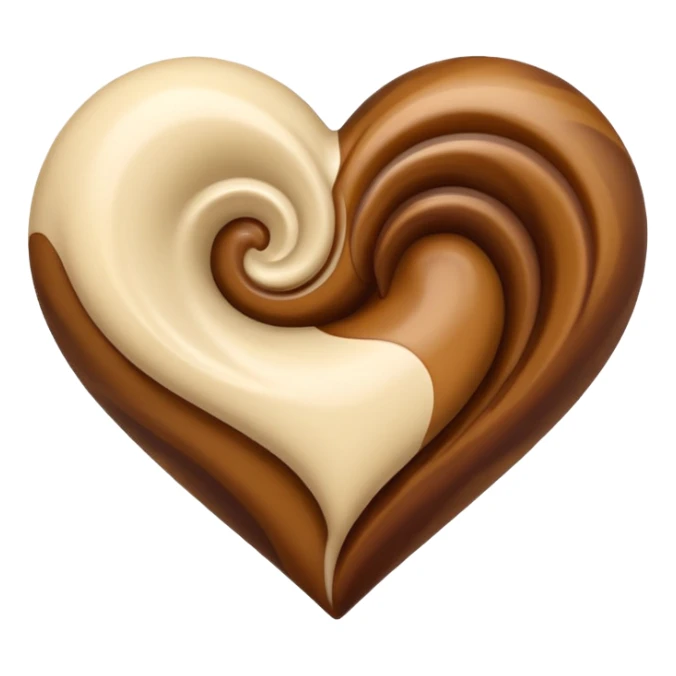 heart emoji, swirled with brown and cream sticker