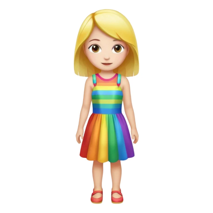 girl with rainbow dress full body  sticker