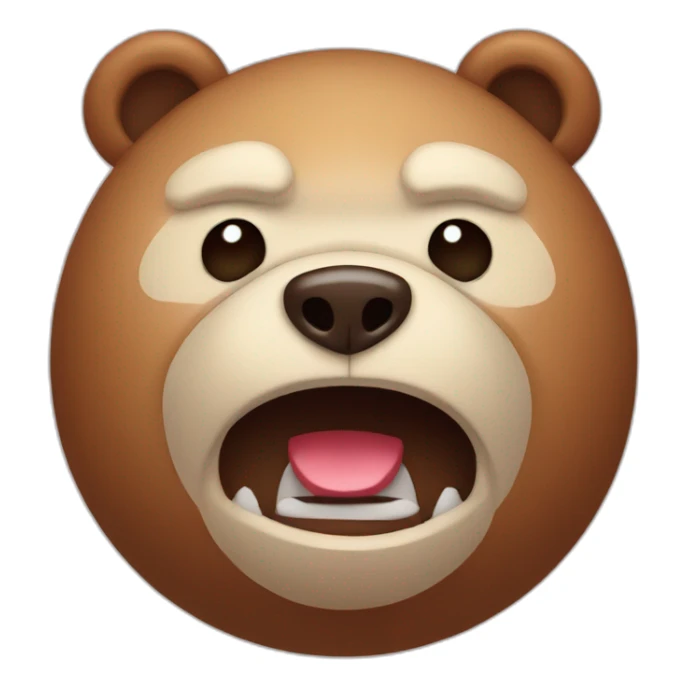 very angry and offended cute bear toy sticker