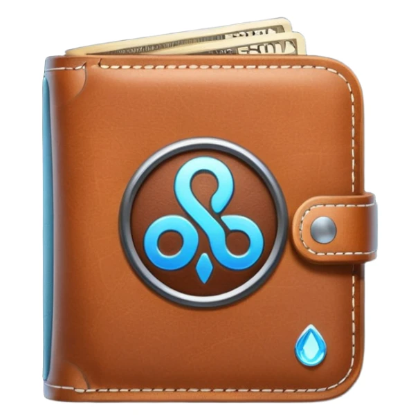 friendly wallet with Polkassembly logo and glowing link icon indicating wallet connection to Polkassembly sticker
