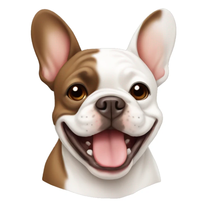 Brown French bulldog smiling  sticker