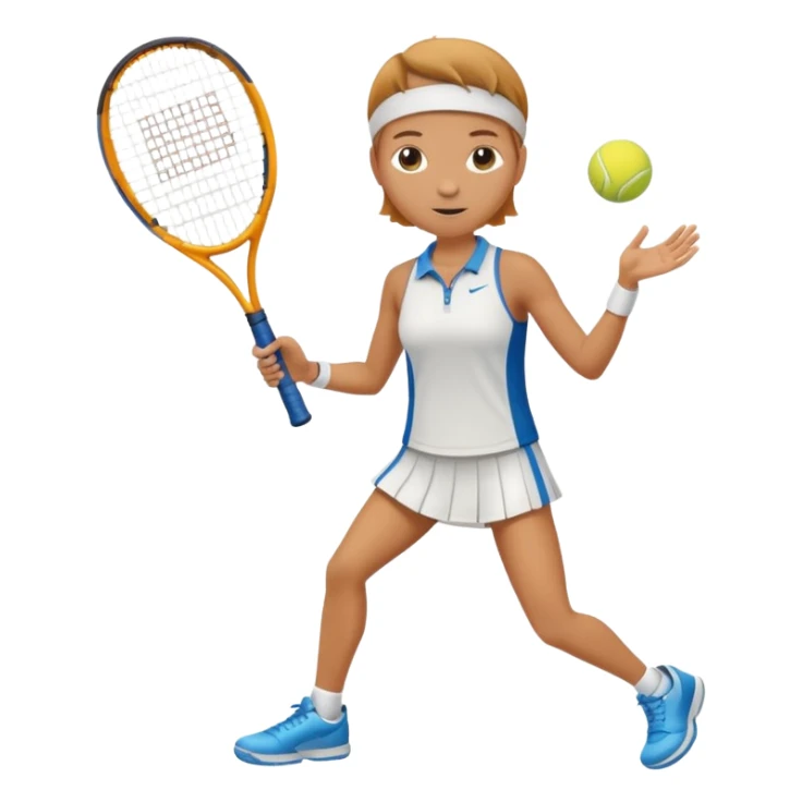 High resolution full body of a tennis player with just a one racket  sticker