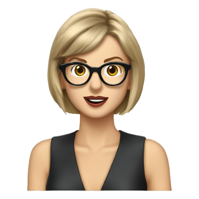 Taylor swift wearing glasses singing with George Clooney  sticker