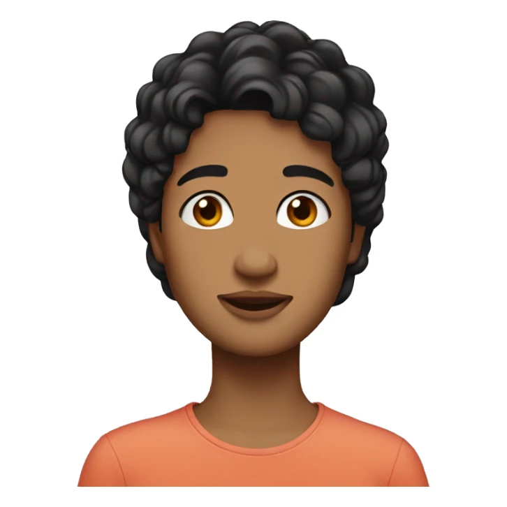 This emoji 👩🏽 with black hair sticker