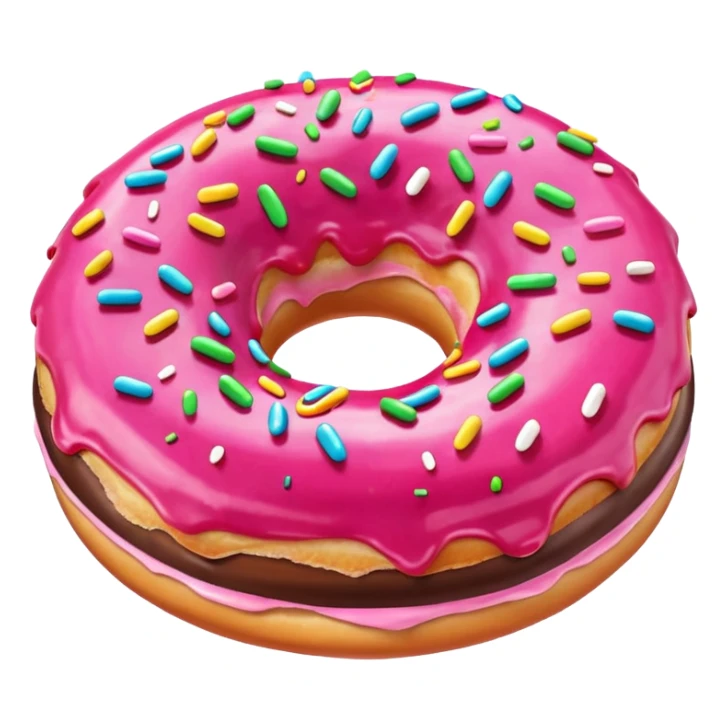 Apple device donut emoji but pink instead of chocolate  sticker