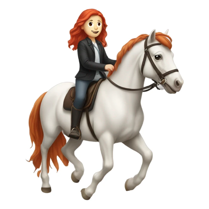 Person with red hair riding a horse sticker