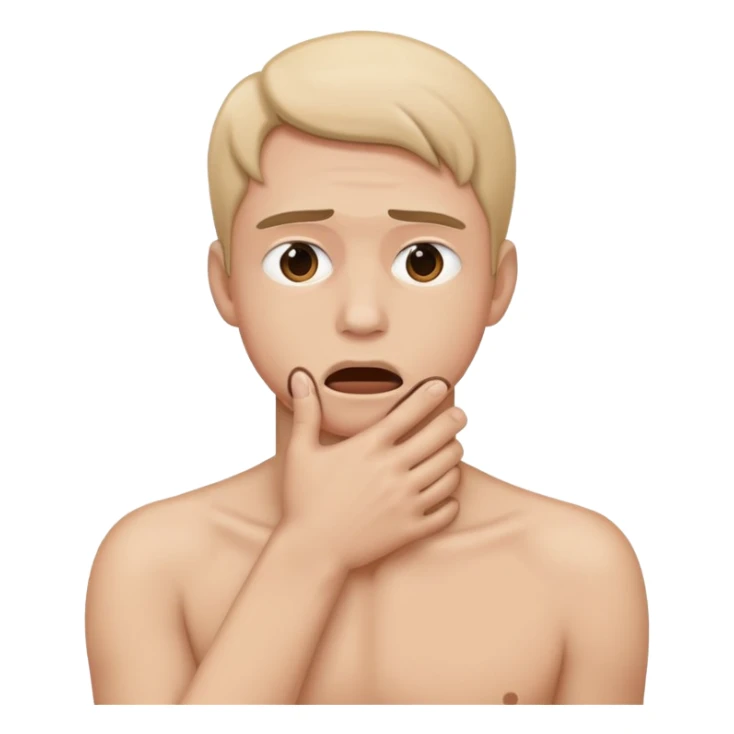 a person pretending to choke them self sticker