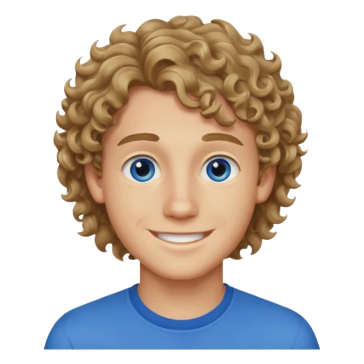 20 year old boy with wavy-curly dark blonde hair and blue eyes  sticker