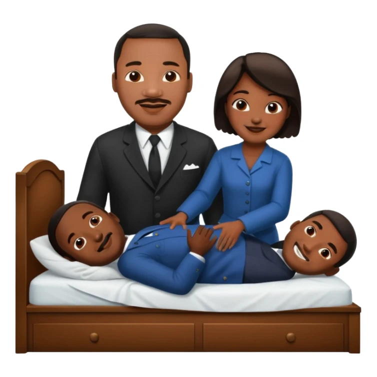 Martin Luther King Jr. helping someone fall off the bed sticker