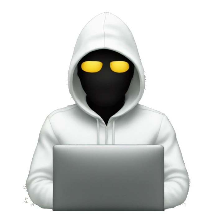 hacker in front of PC terminal sticker